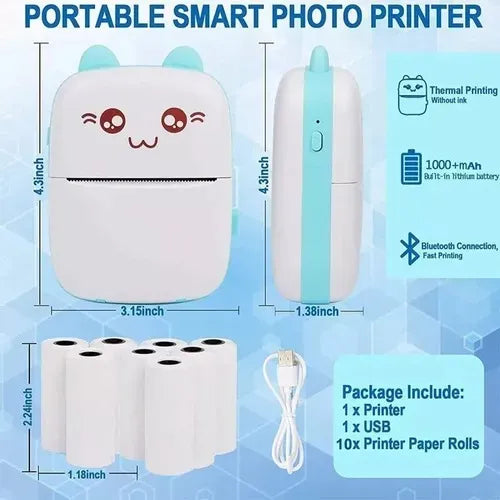 🖨️ Mini Impresora Portátil Térmica – Bluetooth & USB